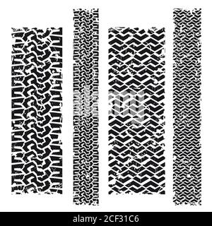 car tracks on white background Stock Vector