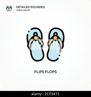 Flips flops vector icon. Modern vector illustration concepts. Easy to edit and customize. Stock Vector