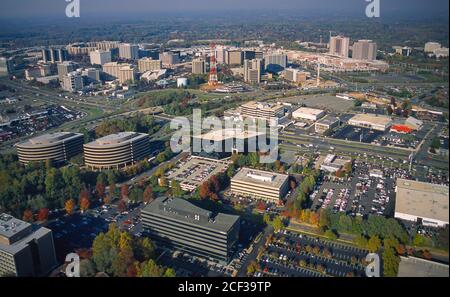 TYSONS CORNER, VIRGINIA, USA - Aerial of 