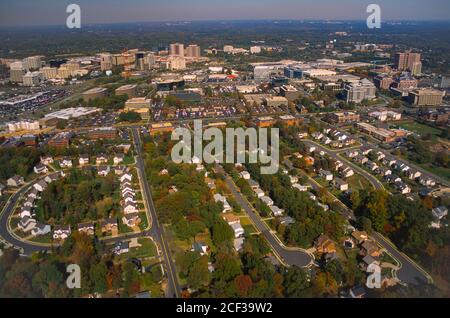 TYSONS CORNER, VIRGINIA, USA - Aerial of 