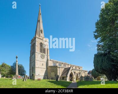 The Church of St. Mary Magdalene at Geddington. Stock Photo