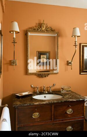 Brown bathroom Stock Photo