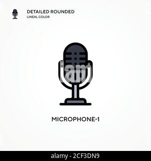 Microphone-1 vector icon. Modern vector illustration concepts. Easy to edit and customize. Stock Vector