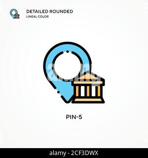 Pin-5 vector icon. Modern vector illustration concepts. Easy to edit and customize. Stock Vector