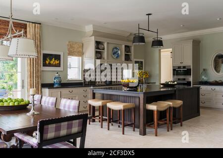 Country style kitchen and dining room Stock Photo