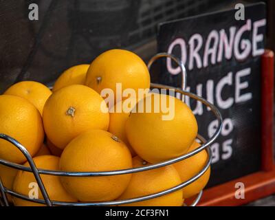Oranges with the sign Orange Juice Stock Photo
