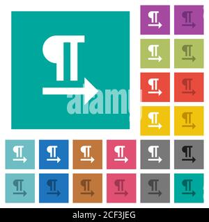 Left to right text direction multi colored flat icons on plain square backgrounds. Included white and darker icon variations for hover or active effec Stock Vector