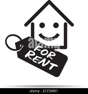 Real Estate logo, Home FOR RENT. Vector outline Icon. Stock Vector