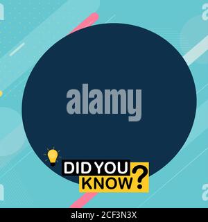 Did you know label sticker with speech bubble. Vector Illustration Stock Vector