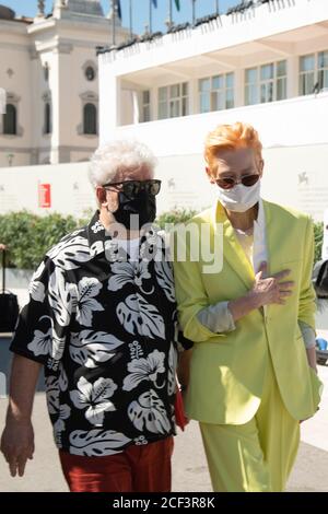 Venice, Italy. 03rd Sep, 2020. Pedro Almodovar, Tilda Swinton, 77th Venice Film Festival in Venice, Italy on September 03, 2020. Photo by Ron Crusow/imageSPACE Credit: Imagespace/Alamy Live News Stock Photo