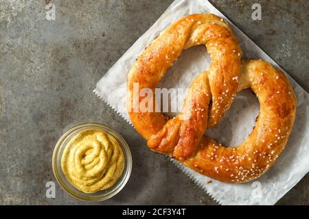 Fresh Pennsylvania Dutch Soft Pretzel Stock Photo