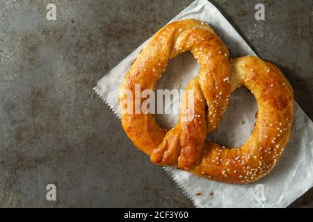 Fresh Pennsylvania Dutch Soft Pretzel Stock Photo