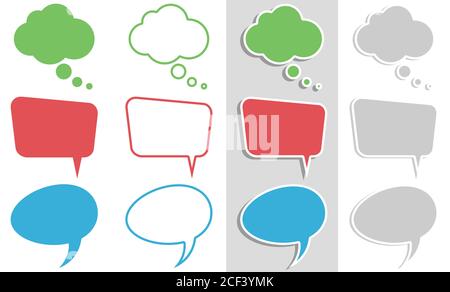 EPS vector illustration collection of three different speech bubbles in different looks Stock Vector