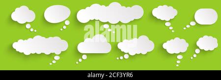 illustration of thought bubbles with shadow looking like stickers Stock Vector