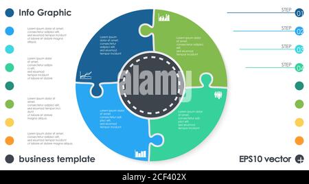 EPS 10 vector file for business info graphic template designs, team work concepts and data information with four options Stock Vector