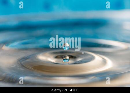 close up conceptual photo of water drops splashing Stock Photo