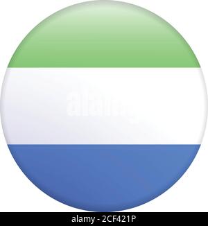 Flag of Sierra Leone. Illustration over white background Stock Vector