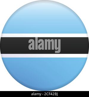 flag of botswana. Flag Glossy Button. Stock Vector