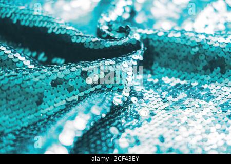 Sparkling Blue Sequin Textile Background Fabric Sequins On Fabric