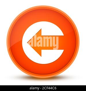 Back arrow icon isolated on glossy orange round button abstract illustration Stock Photo