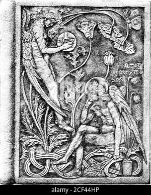 . Modern book-bindings & their designers. ^c&i:u^^^iii^£ sj»i*!; ,t.j-^»s3« British Bookbiudiiigs figure-drawing his power verges continualh on thegrotesque—-as perferi(l, eonulsi-e, riotous, andrestless ahuost as that of iilake ; liut, as with sonian- on whose spirit tlie liurden of romantie feehing presses Irard, it is in the beauty of the earthitself that the hea- and the wearv weight, theIjurden of the niyster-, is lightened ; and h thechoiee and use of natural lorms a richly sensuousfane attunes itself more perfectly to artistic ends.Alike in Laurence Housman and in CharlesRieket Stock Photo