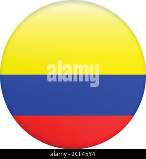 flag - Colombia - Flag Glossy Button. Stock Vector