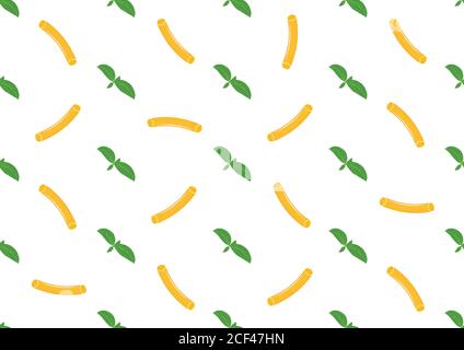 Pasta seamless pattern. Italian spaghetti. Vector illustration Stock Vector