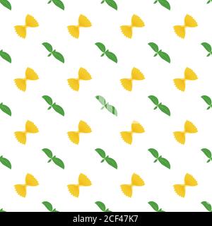 Pasta seamless pattern. Italian spaghetti. Vector illustration Stock Vector