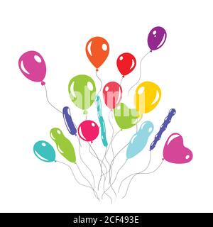 Colorful balloons. Flat style design Stock Vector