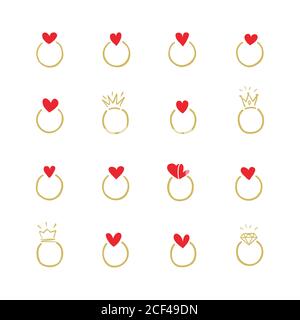 Hearts vector set. Hand drawing icons on a white background. For Valentine's Day. A collection of hearts for creativity. Hearts of love silhouettes Stock Vector