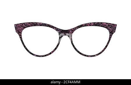 Black glasses colored spots texture. Accessory Art Collection cool flat design. Elegant glasses in black frame. Vector illustration on white backgroun Stock Vector