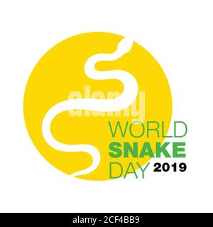World snake day. Isolated symbol or icon snake on white background. Abstract sign snake. Vector illustration. Stock Vector