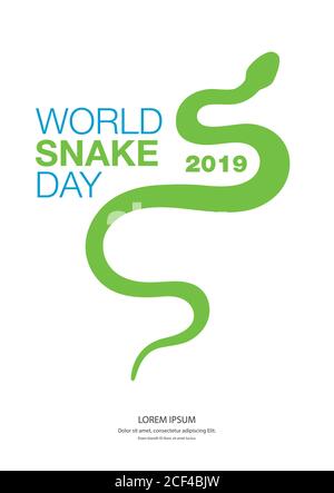 World snake day. Isolated symbol or icon snake on white background. Abstract sign snake. Vector illustration. Stock Vector