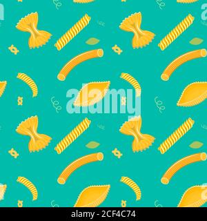 Pattern on the topic of pasta. Seamless pattern for different design, posters, print and backgrounds. Stock Vector