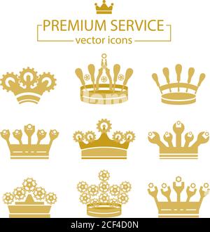 Icons for premium service categories. Also suitable for logos in the technical field of business. Vector illustration. Stock Vector