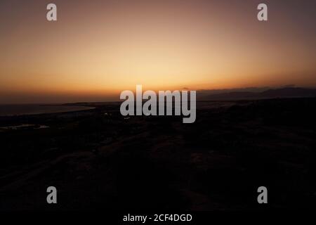 Picturesque majestic sunset in colorful sky at dusk Stock Photo