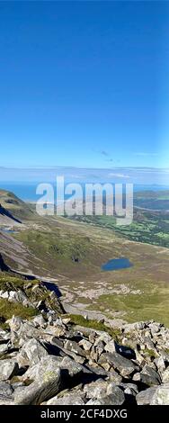 Cadair Idris mountain in North Wales, part of Snowdonia National Park and close to the Mach Loop Stock Photo