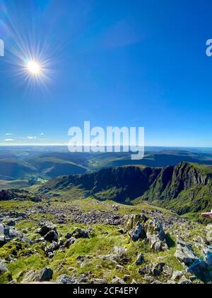 Cadair Idris mountain in North Wales, part of Snowdonia National Park and close to the Mach Loop Stock Photo