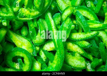 Dried fruits green color of Pomelo. Healthy food and diet, useful food. Exotic. Tasty. dried pomelo a lot of background, close-up Stock Photo