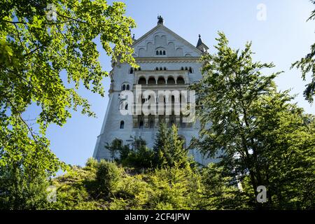 Neuschwanstein Castle In Bavaria, Germany. Famous Palace Stock Photo