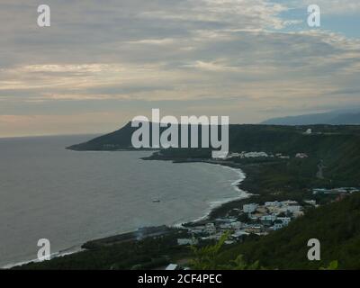 Beautiful sunset saw from Guanshan of Kenting National Park, Taiwan Stock Photo