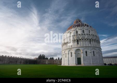 Medieval baptistery on Square of Miracles in Pisa Stock Photo