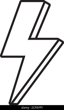 pop art elements, thunder icon over white background, line and fill ...