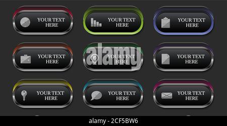 set buttons, web element icon Stock Vector