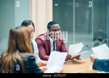 Business People Meeting Communication Discussion Working Office Concept Stock Photo