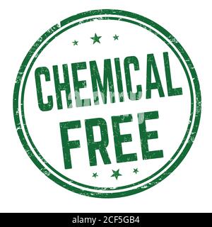 Chemical free sign or stamp on white background, vector illustration Stock Vector