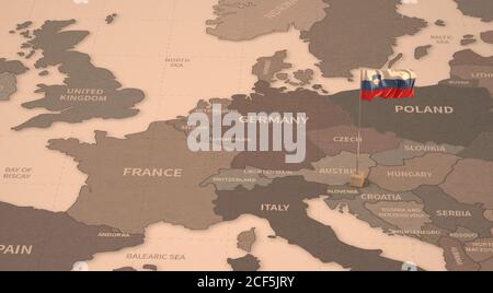 Slovenia Map. 3d rendering maps of countries Stock Photo - Alamy