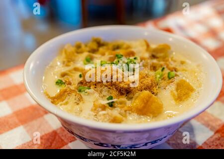 Close up shot of traditional Salty Soy Milk at Las Vegas, Nevada Stock Photo