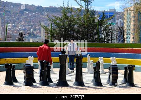 Bolivia La Paz - Street chess players Stock Photo