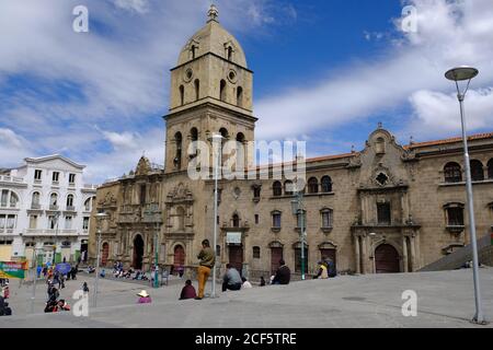 Bolivia La Paz - Saint Francisco Square - Plaza Mayor de San Francisco Stock Photo